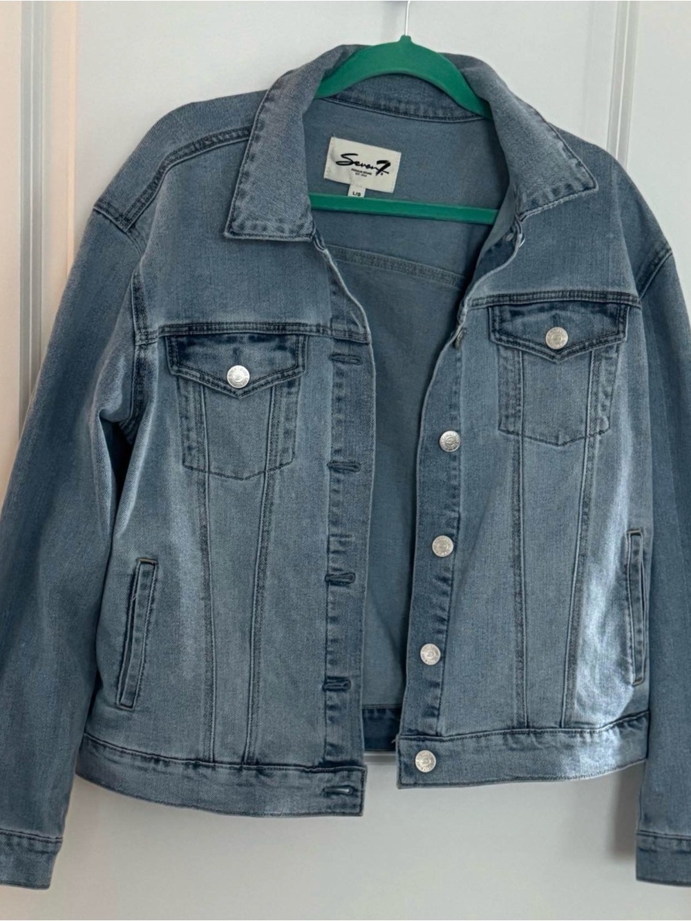 Seven Light Blue Denim Jacket - Classic Women's Jean Jacket Size Large